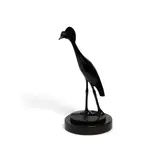 François Pompon, Grue Couronnée, Aigrette Lisse en Marche, patinated bronze together with black marble base