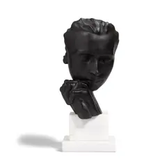 Eugène Bourgoin, Le Poète, patinated bronze on stepped white marble base