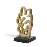 Pietro Consagra, Bifrontale No. 9, gilt bronze with black marble base
