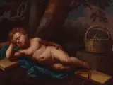 Bolognese School, The Christ child with the symbols of the Passion, oil on canvas