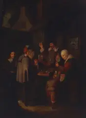 Frans van Mieris the Elder, The charlatan, oil on panel