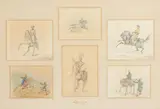 Henry Thomas Alken, Knights and Mounted Warriors, possibly Mamluks (a group of six)