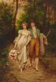 Charles Joseph Frederic Soulacroix, Courtship, oil on canvas