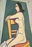 Akt auf dem Stuhl by Karl Hofer, 1953, Öl auf Leinwand, sold May 2011