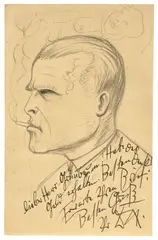 Otto Dix, Selbstbildnis, 1922, Bleistift auf leichtem Karton (Rückseite einer Postkarte)