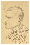 Otto Dix, Selbstbildnis, 1922, Bleistift auf leichtem Karton (Rückseite einer Postkarte)