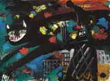 Katzensprung by Karl Horst Hödicke, 1986, Kunstharz auf Nessel, sold May 2013