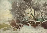 Karl Hagemeister, Märkisches Dorf im Winter”