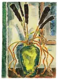 Vase mit Rohrkolben by Karl Schmidt-Rottluff, 1965, Aquarell und Tuschpinsel auf Velin, sold May 2011