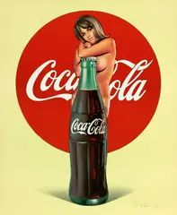 Mel Ramos, A.C. Annie“ / „Lola Cola“ / „Della Monty“ / „Tobacco Red, 1971, 4 farbige Kollotypien auf leichtem Karton