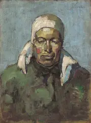 Joseph Kutter, Porträt einer Bäuerin, Um 1912, Öl auf Leinwand