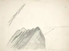 Walter De Maria, Grey Mountains with Jet Plane, 1962, Bleistift auf Papier