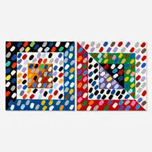 Untitled (diptych) by Kazuko Inoue, 1982, acrylic on canvas, sold Nov 2020