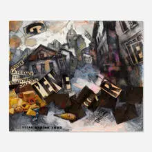 Oscar Rabin, Untitled, 1990, mixed media on canvas