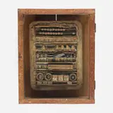 Barry Cohen, Black Board Abacus Construction, 1987, mixed media box construction