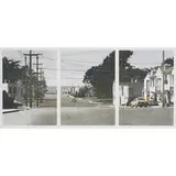 Robert Bechtle, Sunset Intersection, 1983, color soft ground etching in three panels on one sheet of paper