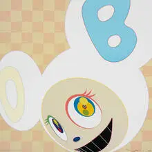 And Then (Ichimatsu pattern) by Takashi Murakami, 2006, offset lithograph on paper, sold Dec 2009