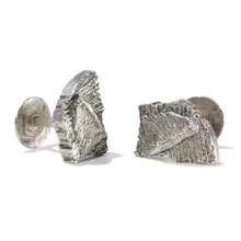 untitled (Cuff links) by Louise Nevelson, 1985-1986, sterling silver, sold Dec 2009