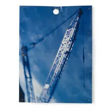 Alan Belcher, untitled (Crane), 1985, photo lithograph, fiberglass, wood, screws