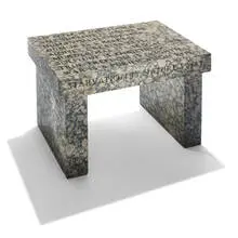Jenny Holzer, Truism Footstool, 1988, baltic brown granite