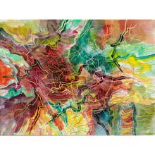 Gabor Peterdi, Hawaii 81, 1968, watercolor, crayon and oil pastel on paper
