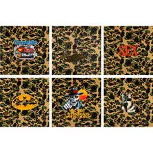 Pruitt, Paintings for Teenage Boys (six panels), c. 1985, enamel on printed fabric