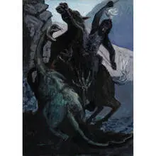Earl Staley, Study for St. George and the Dragon, 1983, oil on artist board