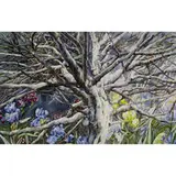 Beech Tree in a Stormy Sky #8 by Patricia Tobacco Forrester, 1983, watercolor in four parts on paper, sold Dec 2009