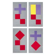 Ronald Jones, untitled (International Maritime Code - four works), 1986, gouache on silver paper