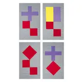Ronald Jones, untitled (International Maritime Code - four works), 1986, gouache on silver paper