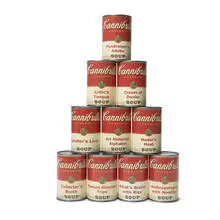 Enrique Chagoya, Cannibull's Soup, 2003, screenprint on paper on aluminum cans