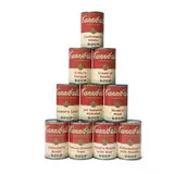 Enrique Chagoya, Cannibull's Soup, 2003, screenprint on paper on aluminum cans