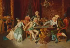 The next move by Salvatore Frangiamore, oil on canvas, sold Nov 2022