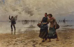 August Hagborg, Early morning greeting, oil on canvas