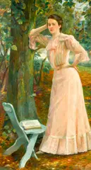 Georges, The lady in pink, oil on canvas