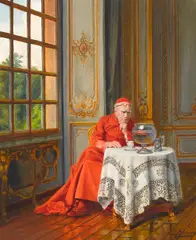 Marcel Brunery, A moment of meditation, oil on canvas