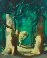 Jean de Botton, La foret et le Roi des Aulnes, oil on canvas