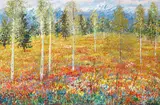 Michele Cascella, Flowering alpine forest, oil on canvas