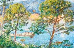 Michele Cascella, Portofino from the artist's studio, oil on canvas
