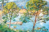 Michele Cascella, Portofino from the artist's studio, oil on canvas