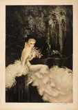 Orchids (Holland, Catania & Isen 466) by Louis Icart, 1937, Etching and aquatint with touches of hand-coloring and lacquer finish on wove paper, sold Oct 2022