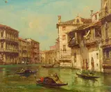 E. Zeno, A view of Venice; and Figures in a harbor town, both oil on canvas board