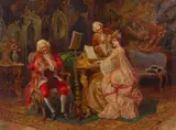 A serenade by Italian School, oil on canvas, offered Oct 2022