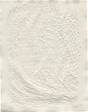Strömung by Günther Uecker, 1997, Prägedruck auf handgeschöpftem Bütten, sold Sep 2024