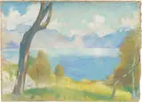 Lesser Ury, Gardasee, 1896, Pastell auf Pappe