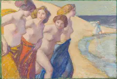 Frauen am Meer by Ludwig von Hofmann, 1908, Öl auf Leinwand, sold Nov 2023