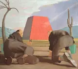 Johannes Grützke, Darstellung von Hernàn Cortez' Eroberung Mexikos