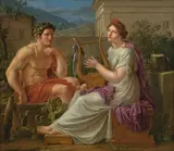 Herkules und die Muse by Eberhard Georg Friedrich von Wächter, Um 1805, Öl auf Leinwand, sold May 2013
