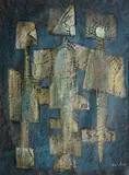 Mirko, Untitled (abstract personage), Wax pastel on paper