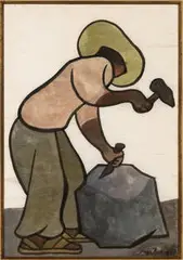 Diego Rivera, Stone Cutter, 1947, Watercolor on paper
